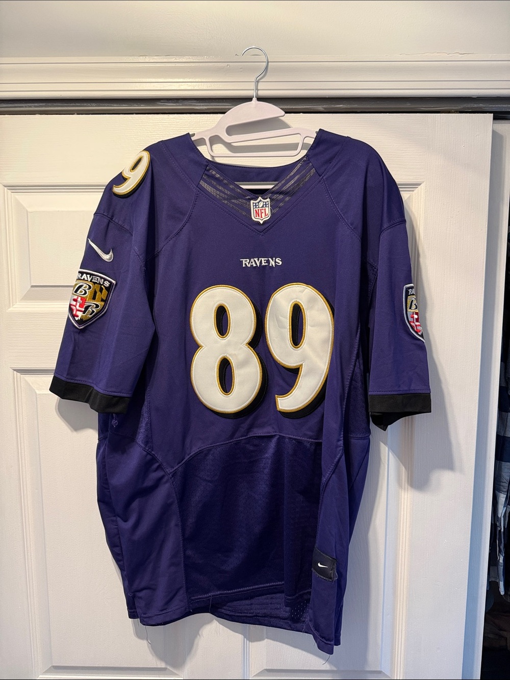 NFL Baltimore Ravens Purple and White #89 Jersey